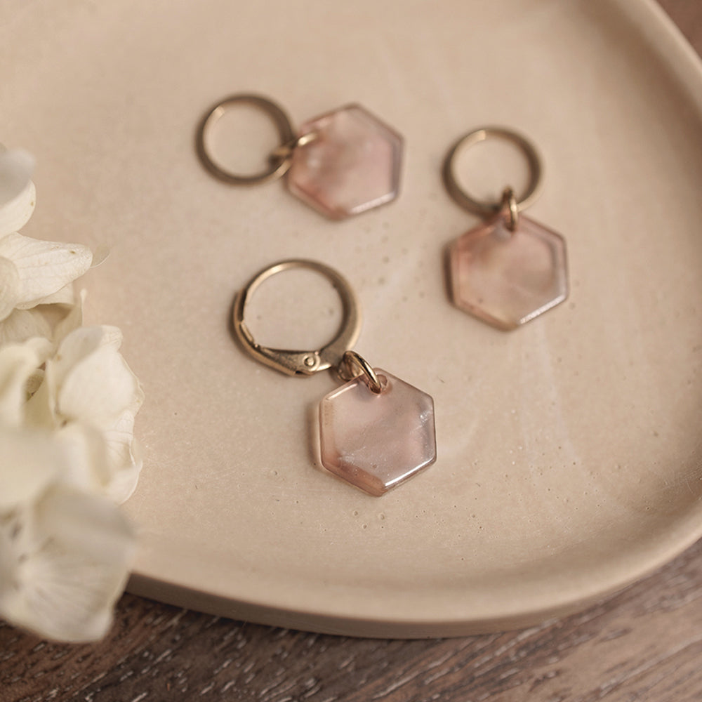 Maschenmarkierer Set Hexagon Acryl rosé