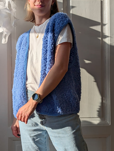 Strickpaket Fluffy Fleece Vest von Knit mit Jo aus dem Originalgarn von Gepard (opt. mit Anleitung)