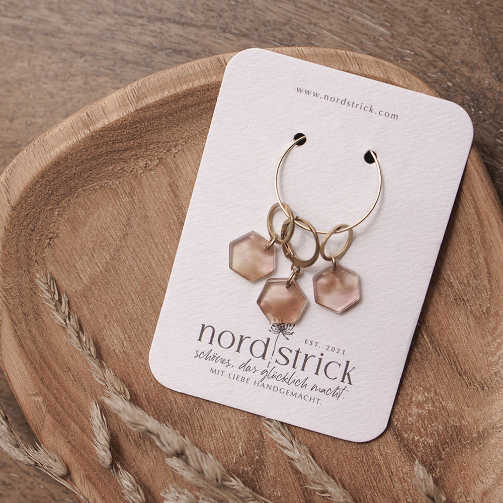 Maschenmarkierer Set Hexagon Acryl rosé