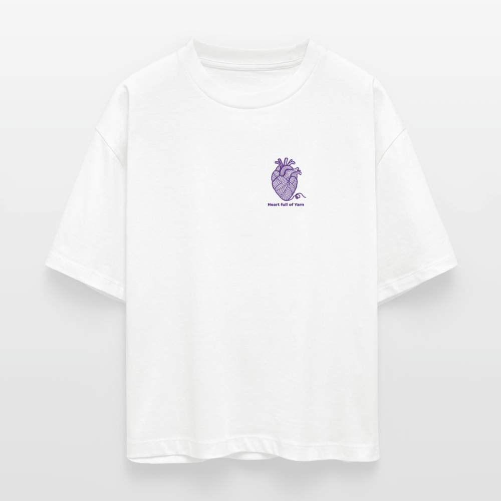 "Heart full of Yarn" boxy Bio-T-Shirt - Weiß