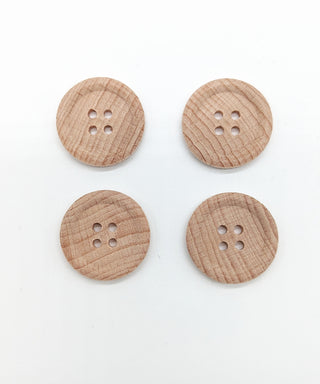 Holzknopf matt mit 4 Löchern, ⌀12mm, 15mm, 23mm