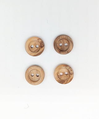 Holzknopf matt mit 2 Löchern, ⌀15 mm, ⌀18 mm, ⌀23 mm
