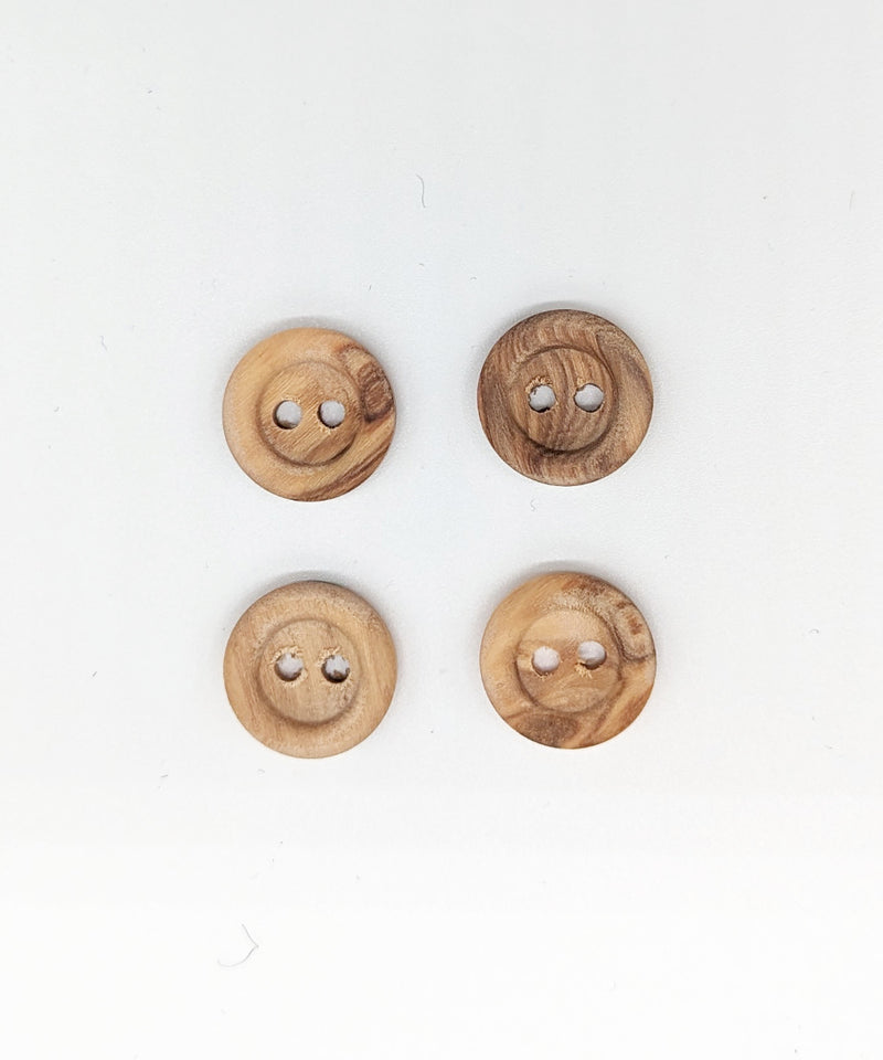 Holzknopf matt mit 2 Löchern, ⌀15 mm, ⌀18 mm, ⌀23 mm