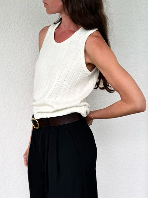 Strickset Pinstripe Tank Top von owhata knit aus Yeti von Seehawer