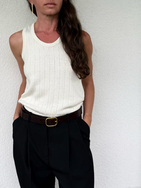 Strickset Pinstripe Tank Top von owhata knit aus Yeti von Seehawer