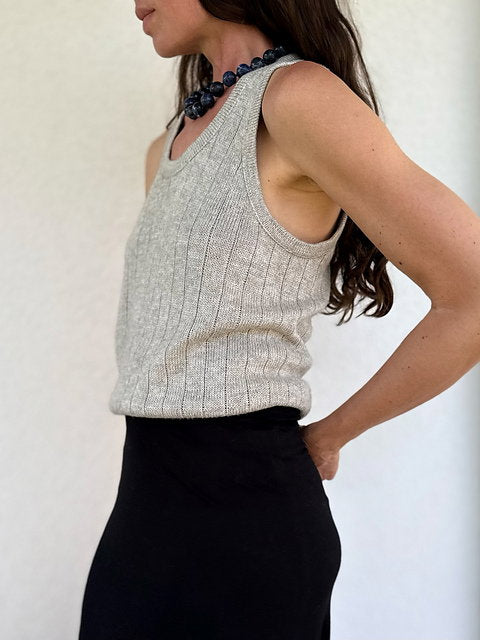 Strickset Pinstripe Tank Top von owhata knit aus Yeti von Seehawer
