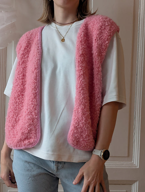 Strickpaket Fluffy Fleece Vest von Knit mit Jo aus dem Originalgarn von Gepard (opt. mit Anleitung)