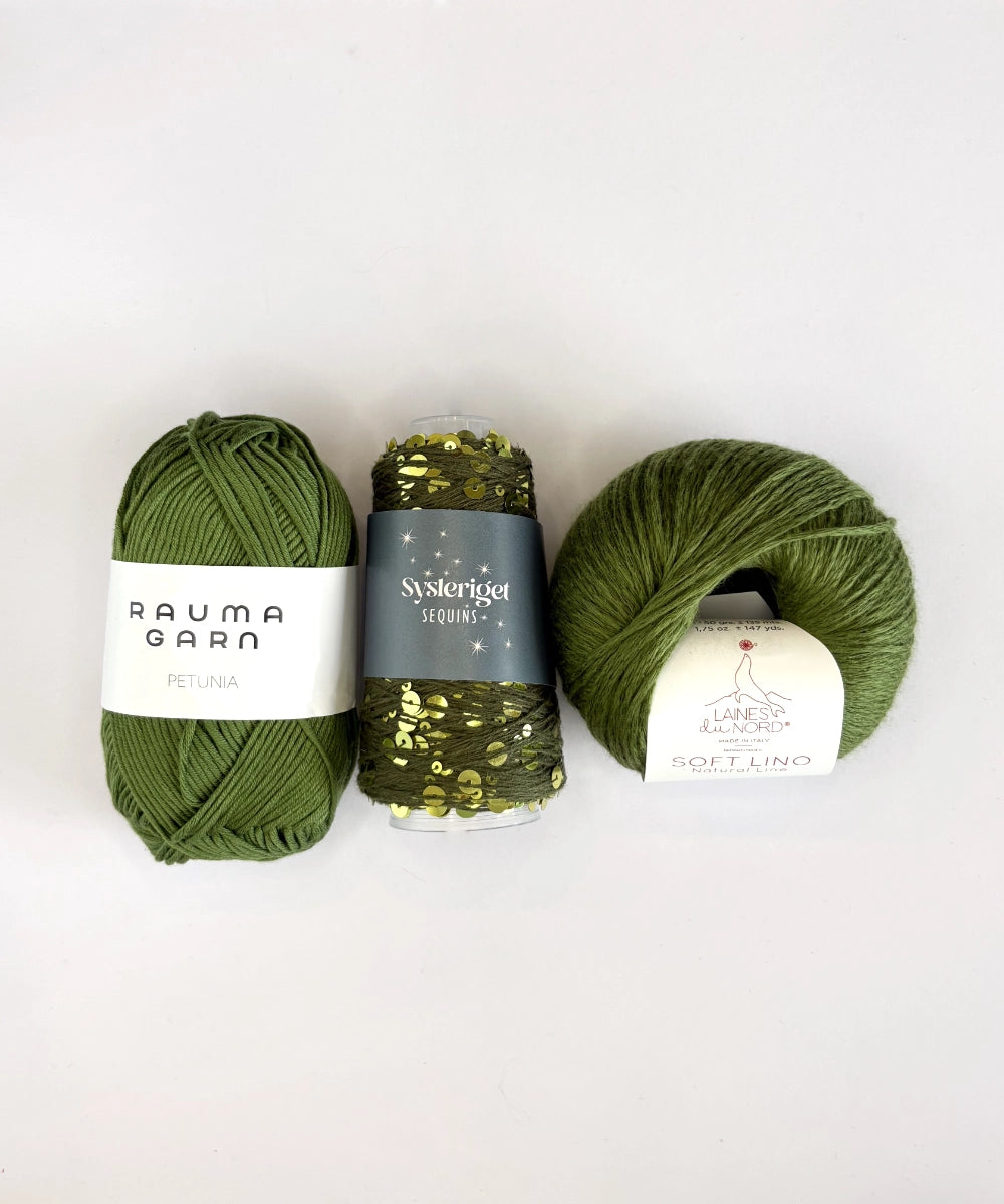 Strickpaket Frida Mini Bag aus Sequins von Sysleriget & passendem Garn (EN)