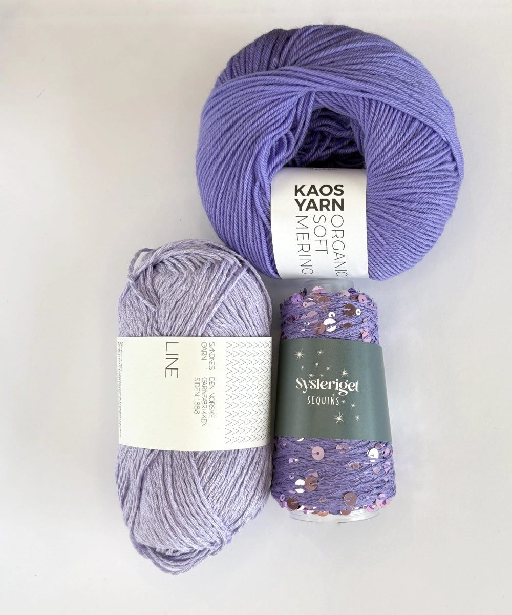 Strickpaket Frida Mini Bag aus Sequins von Sysleriget & passendem Garn (EN)