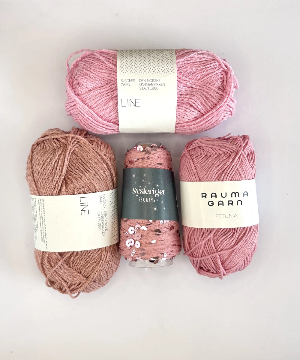 Strickpaket Frida Mini Bag aus Sequins von Sysleriget & passendem Garn (EN)