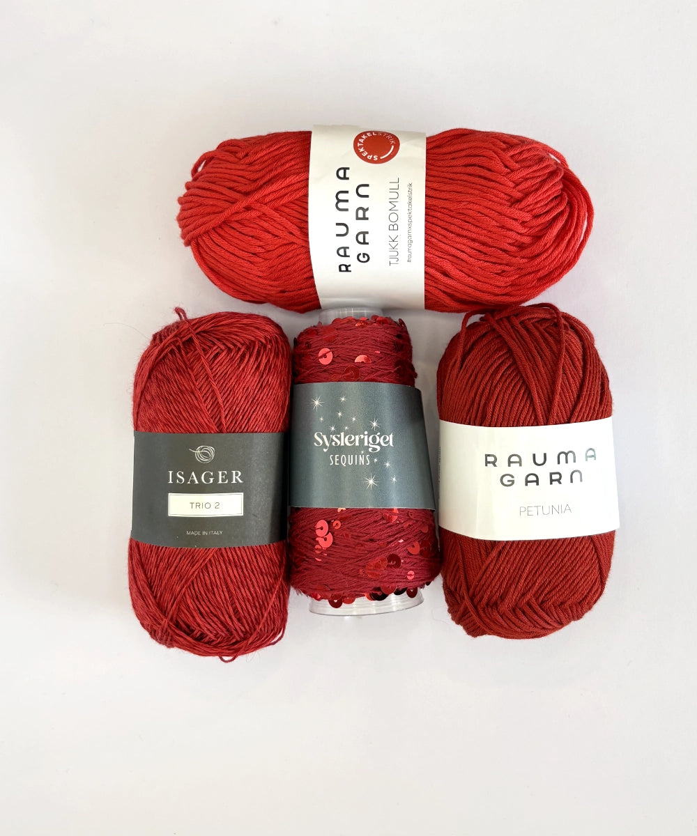 Strickpaket Frida Mini Bag aus Sequins von Sysleriget & passendem Garn (EN)